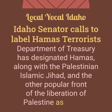 Idaho Senator Calls for Hamas to be Labeled a Terrorist Organization