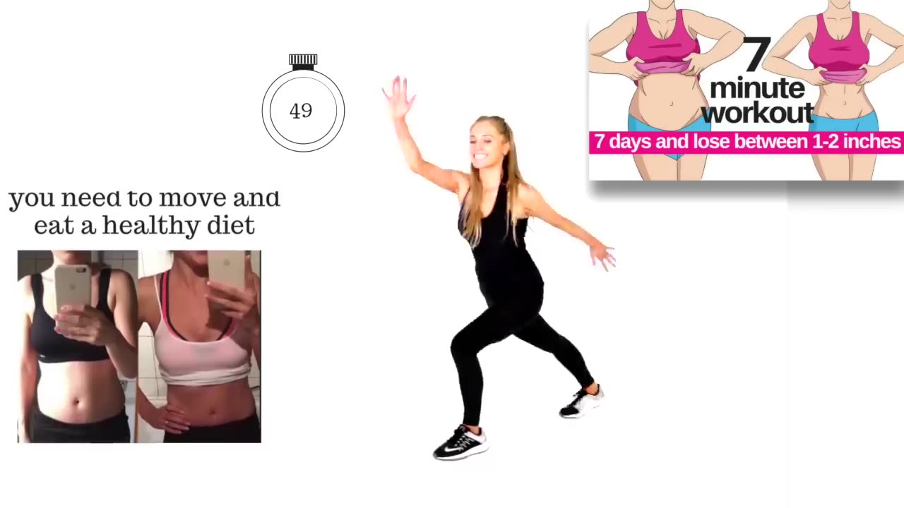 7 DAY CHALLENGE 7 MINUTE WORKOUT TO LOSE BELLY FAT - HOME WORKOUT TO LOSE INCHES