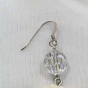 Handmade 2.25” Drop Earring with 925 Silver. Made with Swarovski Crystal. Turtle