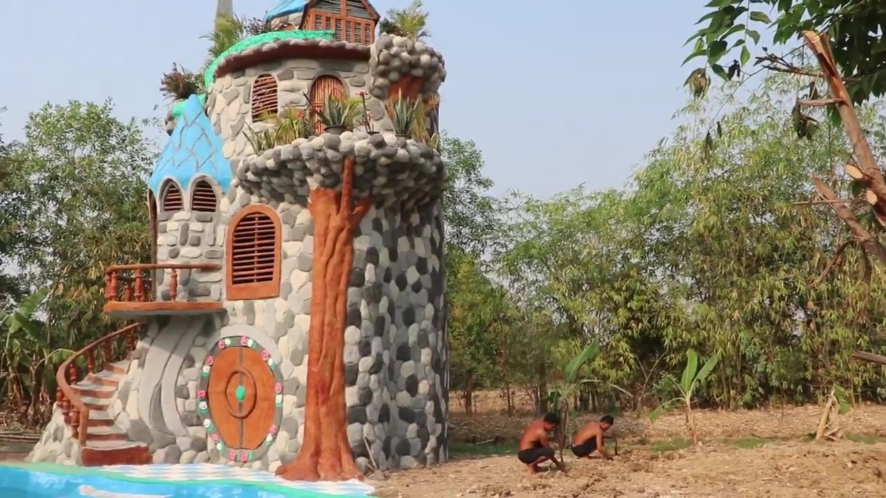 Building an Ancient Mud Villa House PART 2