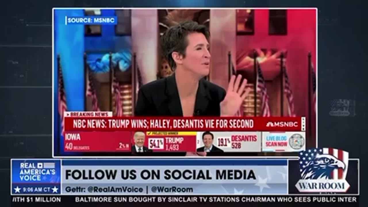 01/16/24 MSNBC Rachel Maddow 2/3 of IS R Caucus Goers believe Joe is fake