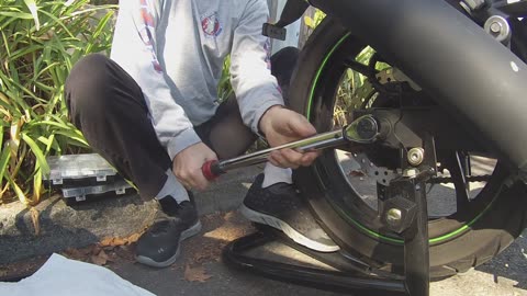 How to Adjust Chain Slack on a 2011 Ninja 250