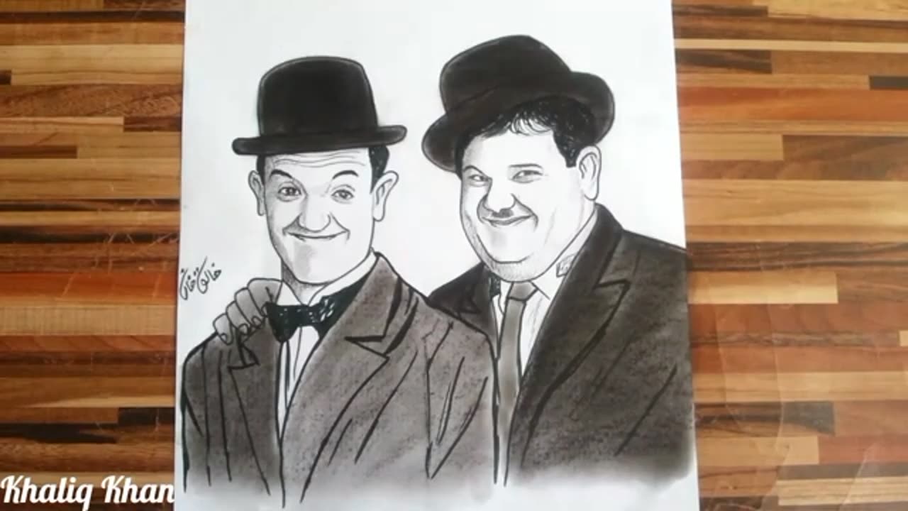 How to draw Laurel and Hardy king of comedy