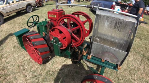 Hit and miss engine with home made radiator.