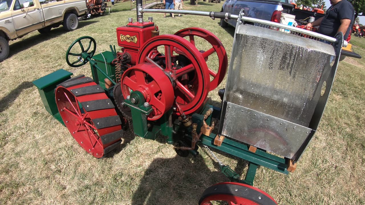 Hit and miss engine with home made radiator.