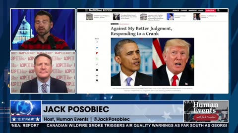 Jack Posobiec brings up the battle with National Review, and Mike Davis says "They just don't like Trump"