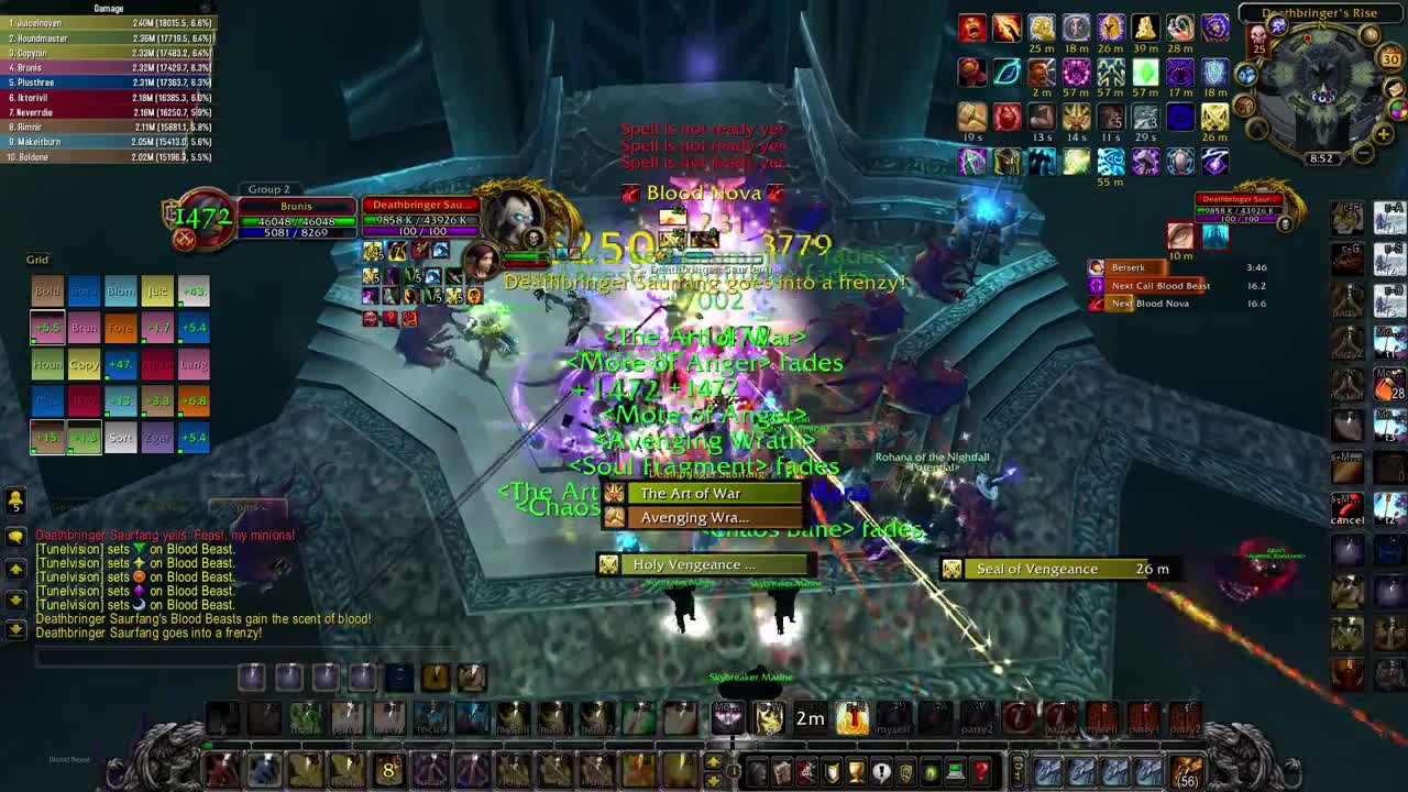 Ret paladin single target dps on Deathbringer Saurfang 25HC 3.3.5