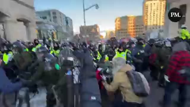 Guy With Bike Charged by Horses Ottawa