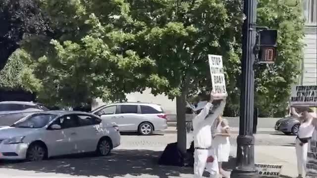 An Intactivist Demonstration in Downtown Newport