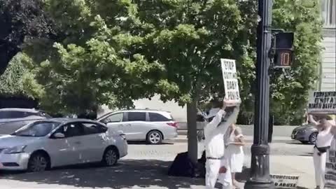 An Intactivist Demonstration in Downtown Newport