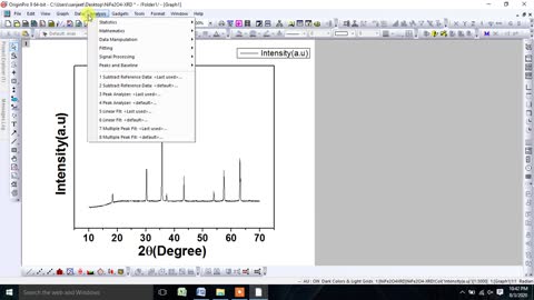 Baseline Correction of XRD Pattern using Origin Software