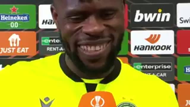 Nigerian international Francis Uzoho react after brilliant performance against Manchester United