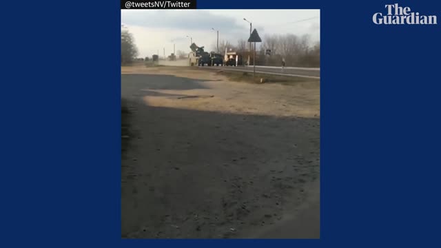 Video shows Ukrainian ‘tank man’ trying to block Russian military convoy