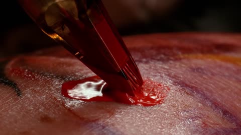 Tattooing Close Up in 4K Slow Motion