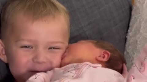 Babies kissing - Cute video 2023