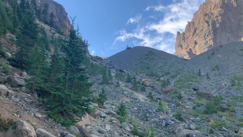 Central Oregon - Mount Jefferson Wilderness - Climbing Up a Glorious Scree Field