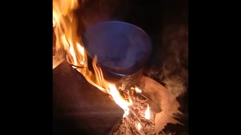 Tea making woods fire