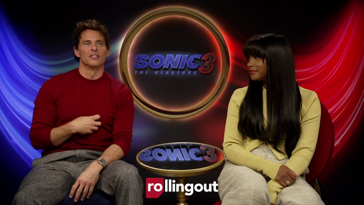 James Marsden and Tika Sumpter talk Sonic 3 with rolling out