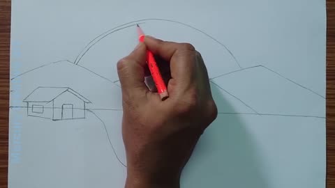How to draw a beautiful rainbow scenery