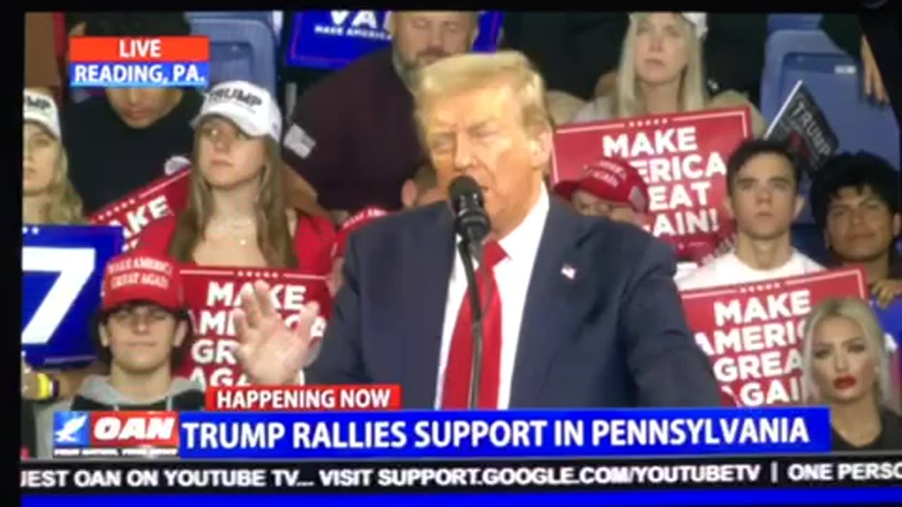 🦅 OANN Donald trump rallies support in PA Wednesday 08:20 pm