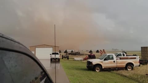 Texas Tornado Tearing Up Farm Buildings