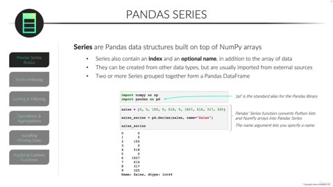 Pandas Series Basics/ video 1