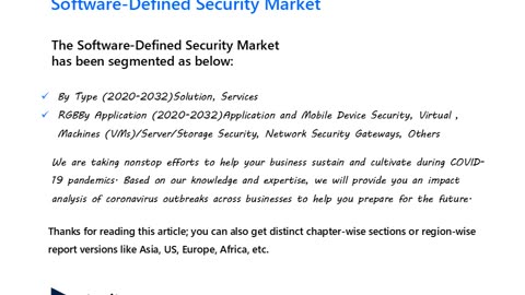 Software-Defined Security Market Forecast By Industry Outlook By Forecast Period