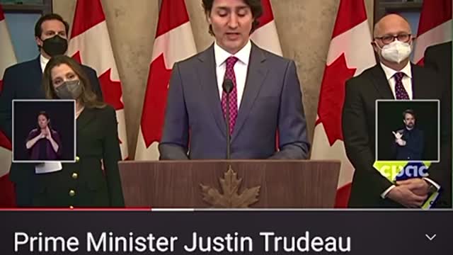 Canadian Prime Minister Justin Trudeau announces the Emergencies Act will be invoked.