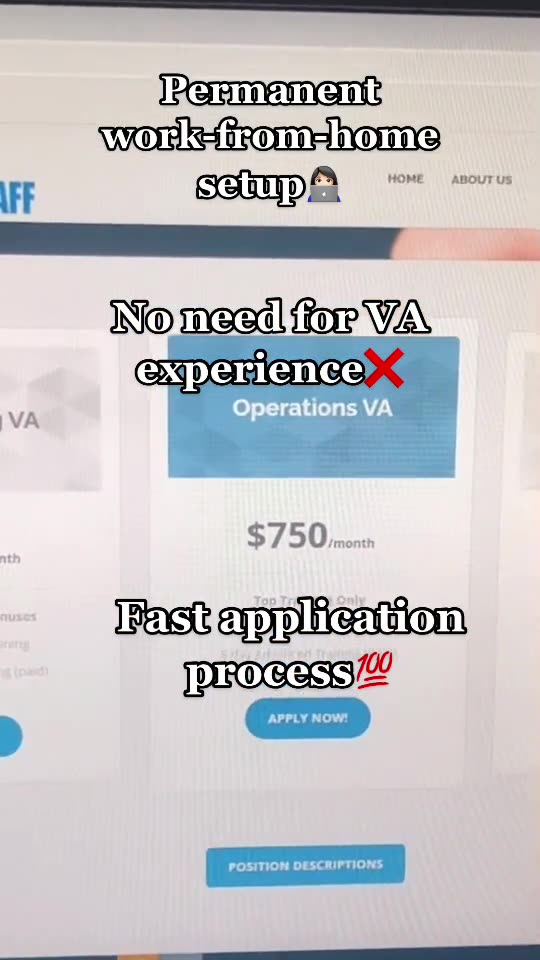 Permanent Work From Home Set up No needs for VA Experience
