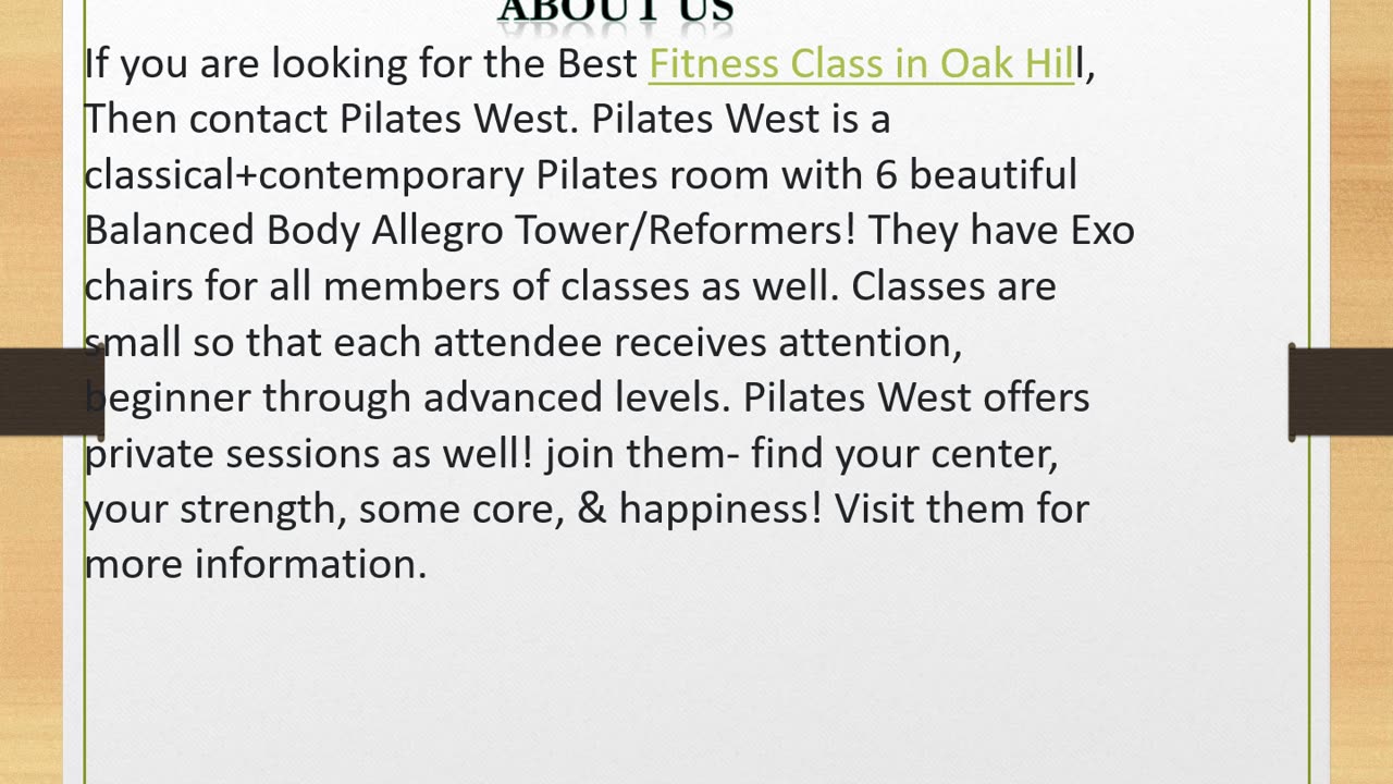 The best Fitness Class in Oak Hill