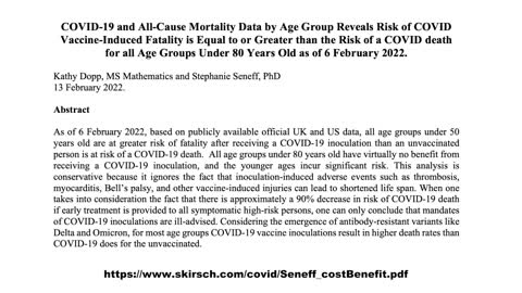 If under 18, you are 51 times more likely to die from vaccine than Covid