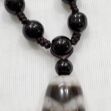 Handmade + Knotting Unique 25” Necklace with Crystals, Tibetan Beads Pendant