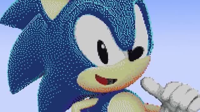 Sonic Minecraft Pixel Art