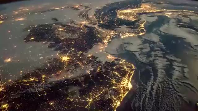 Earth at night viewed from space