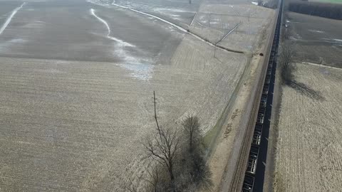 Aerial View Of A Passing Train