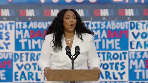 Lizzo says "if Kamala wins then the whole country will look like Detroit"