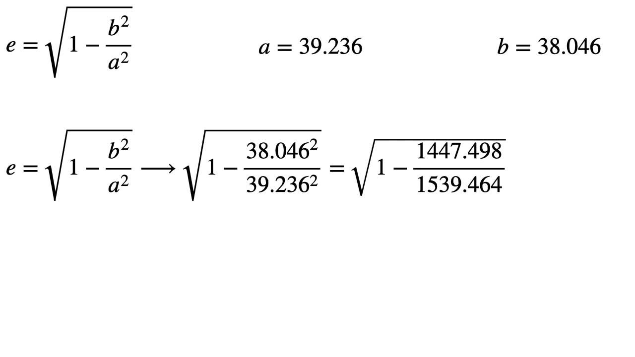 Eccentricity calculation