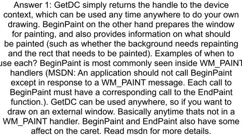 Difference between GetDC and BeginPaint