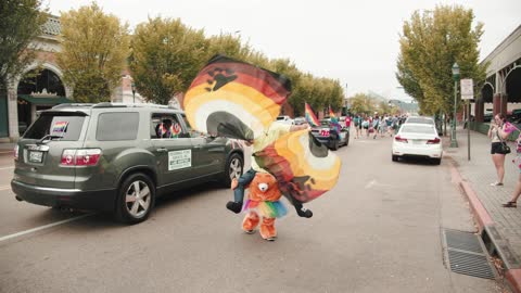 Man In Costume Performing In A Parade