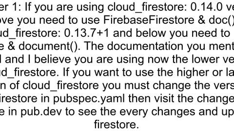 FirebaseFirestore not recognized by Flutter Android Studio