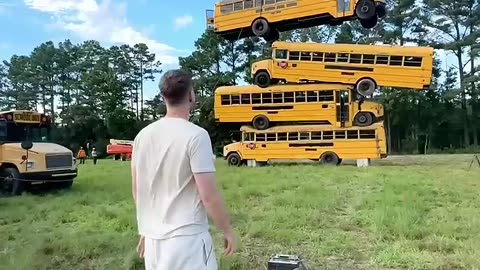 How Many School Buses Can We Stack?