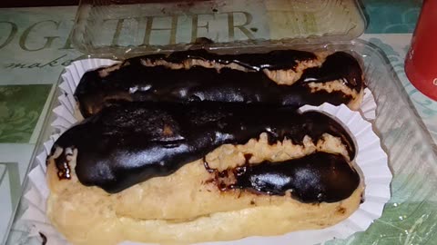 Eating Éclair From Bartz Bakery, Dbn, MI, 11/3/23