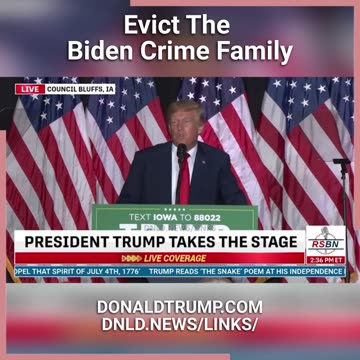 Trump: We Are Going To Evict The Biden Crime Family Out Of The White House - 7/7/23