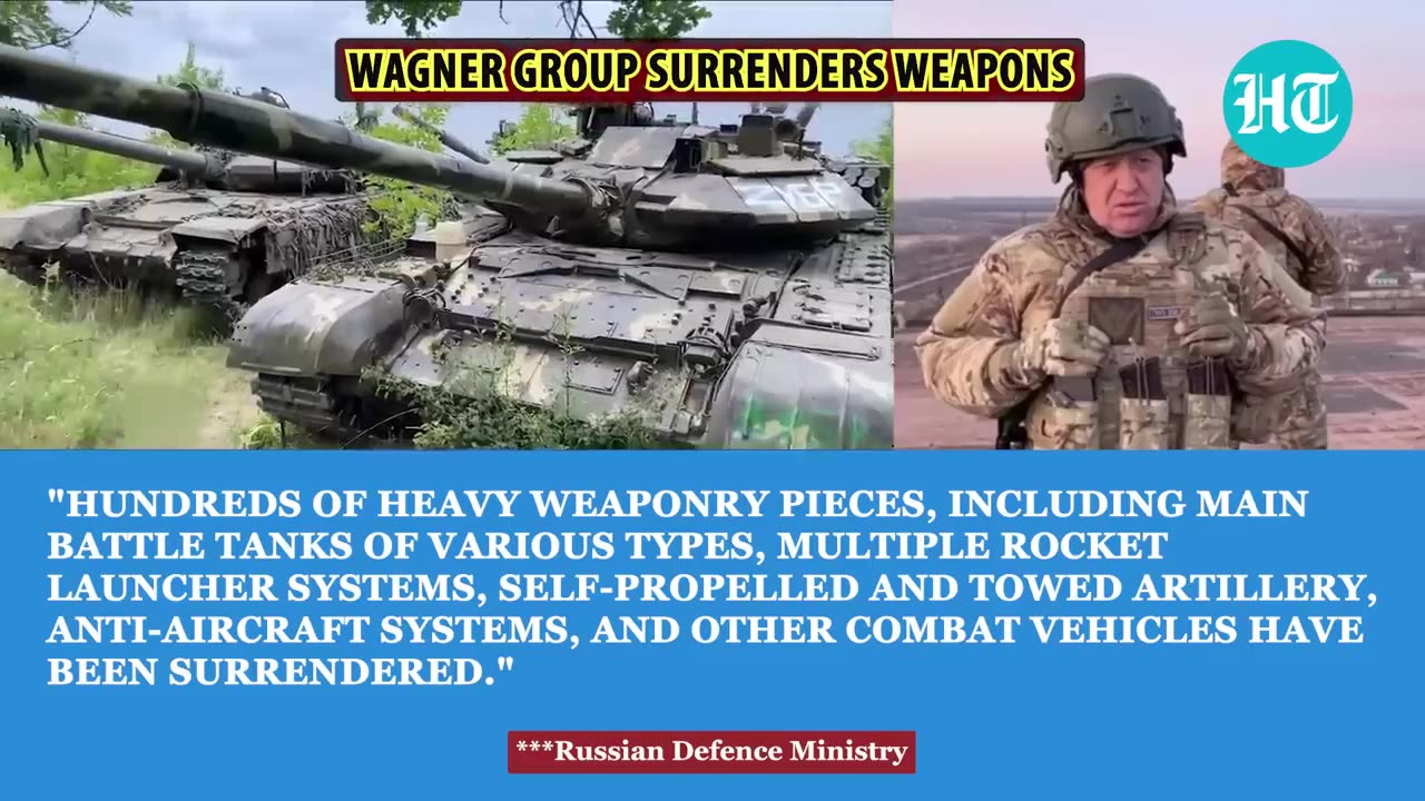 Wagner Surrenders Over 2,000 Weapons To Russian Military; Disarming Days After Putin-Prigozhin meet