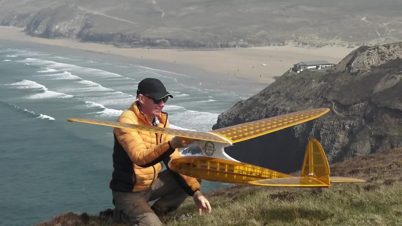 Goldberg Sailplane glider coversion. Sloping in slightly bumpy winds.