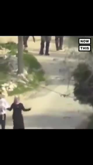 Israeli police threw a stun grenade at a Palestinian couple holding a baby