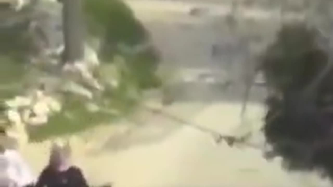 Israeli police threw a stun grenade at a Palestinian couple holding a baby