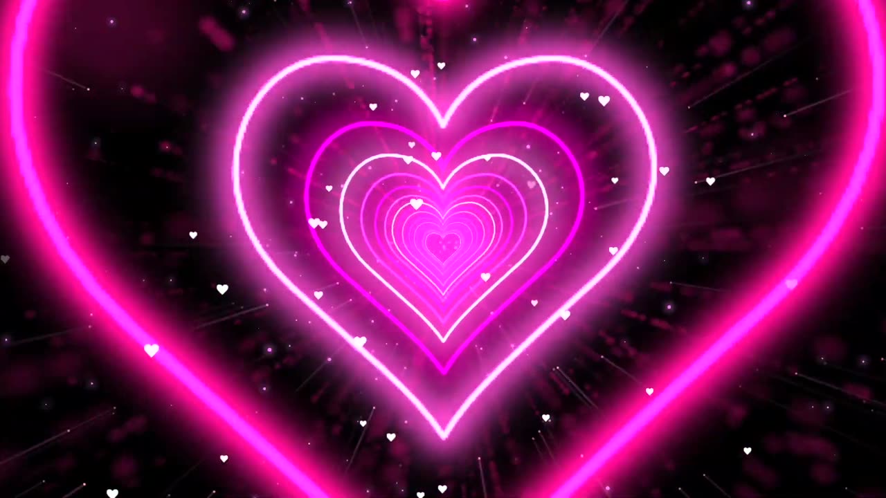 354. Heart Tunnel Background💗Pink Heart Background Video #valentinesday (1)