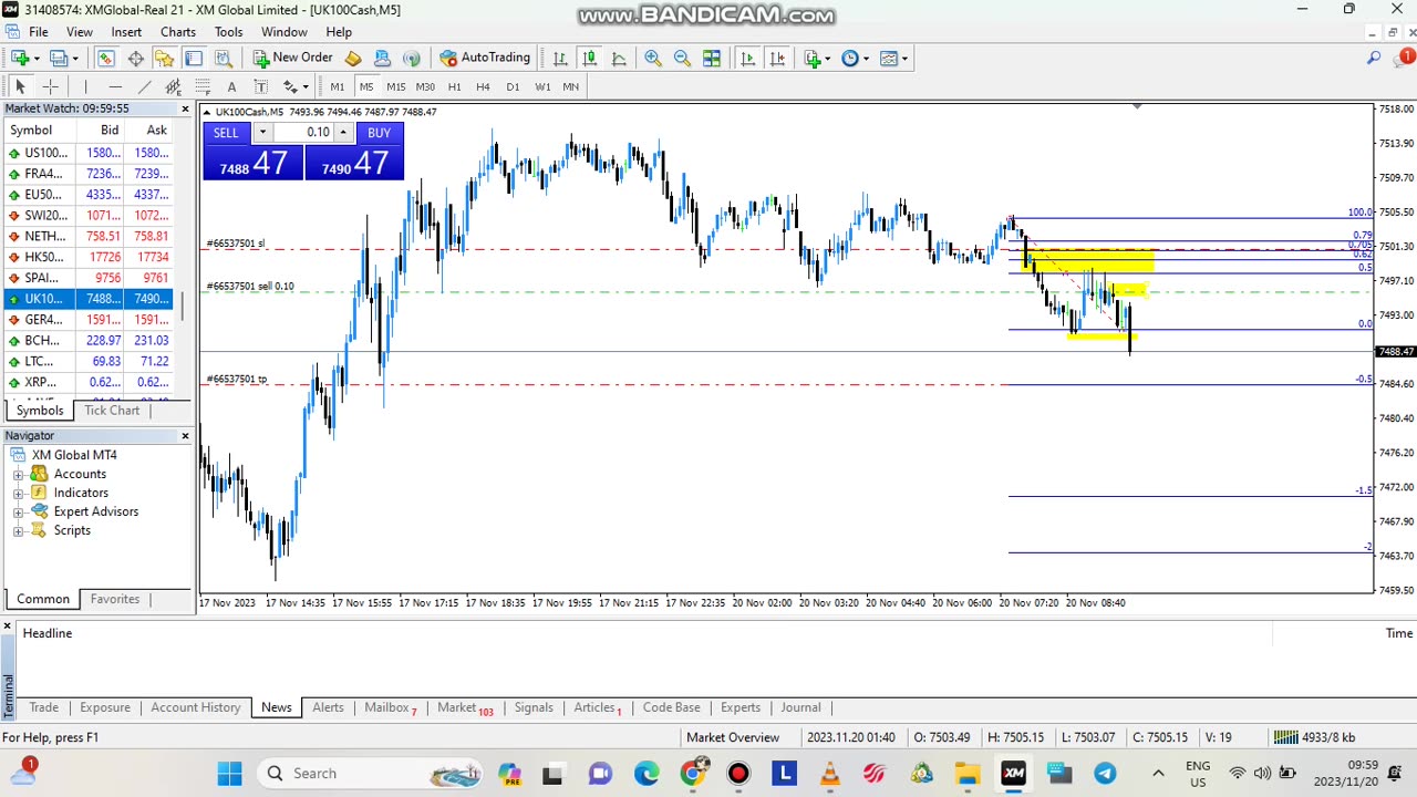 TRADING UK100 PRE LONDON TO LONDON OPEN