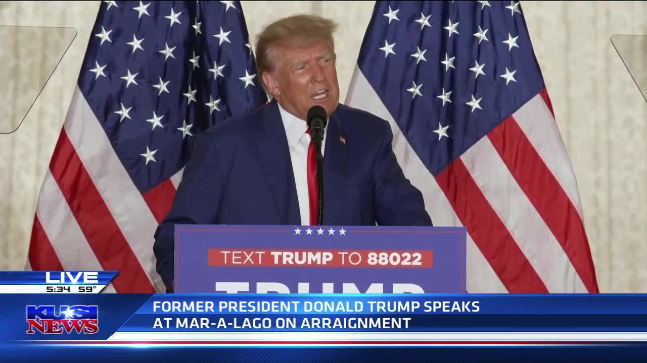 Donald Trump Addresses The United States From Mar-a-lago Home